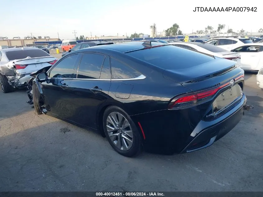 2023 Toyota Mirai Xle VIN: JTDAAAAA4PA007942 Lot: 40012451