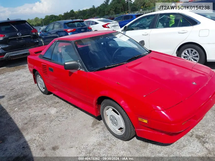 1989 Toyota Mr2 VIN: JT2AW15C1K0154238 Lot: 40475362