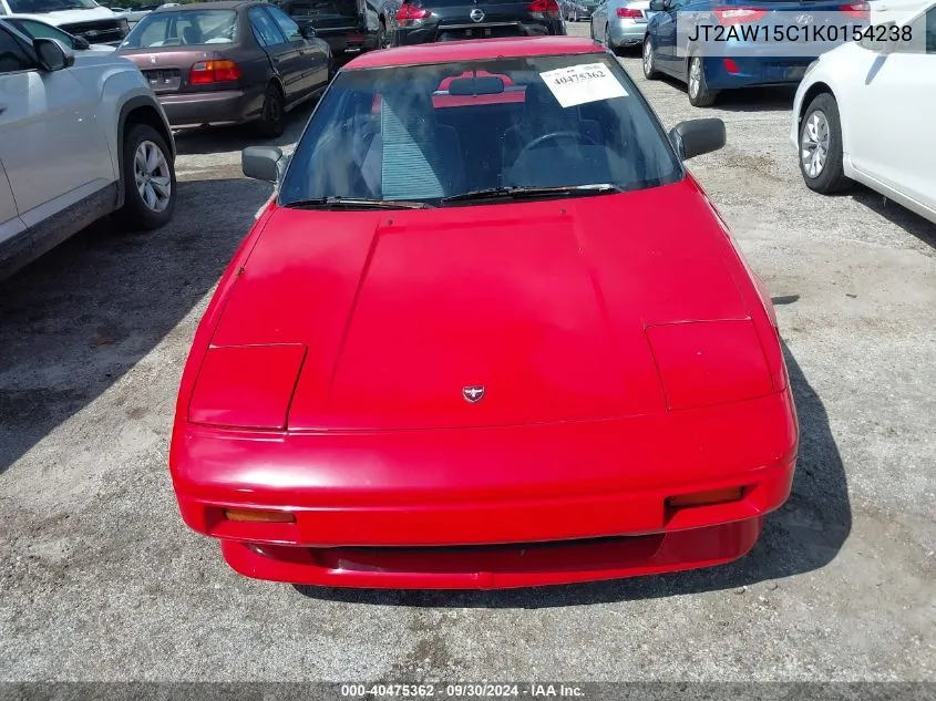 1989 Toyota Mr2 VIN: JT2AW15C1K0154238 Lot: 40475362