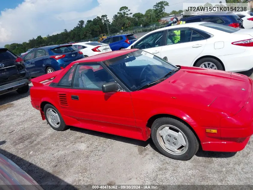 1989 Toyota Mr2 VIN: JT2AW15C1K0154238 Lot: 40475362