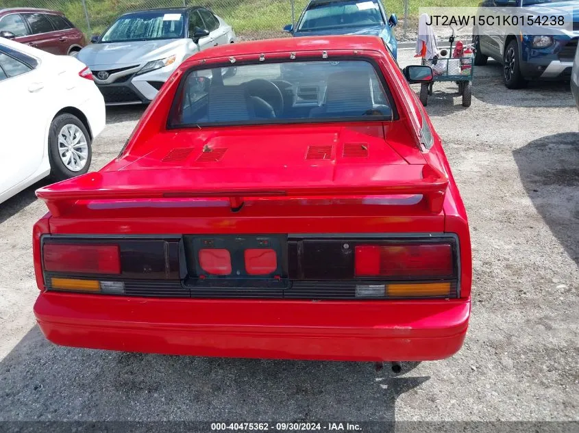 1989 Toyota Mr2 VIN: JT2AW15C1K0154238 Lot: 40475362