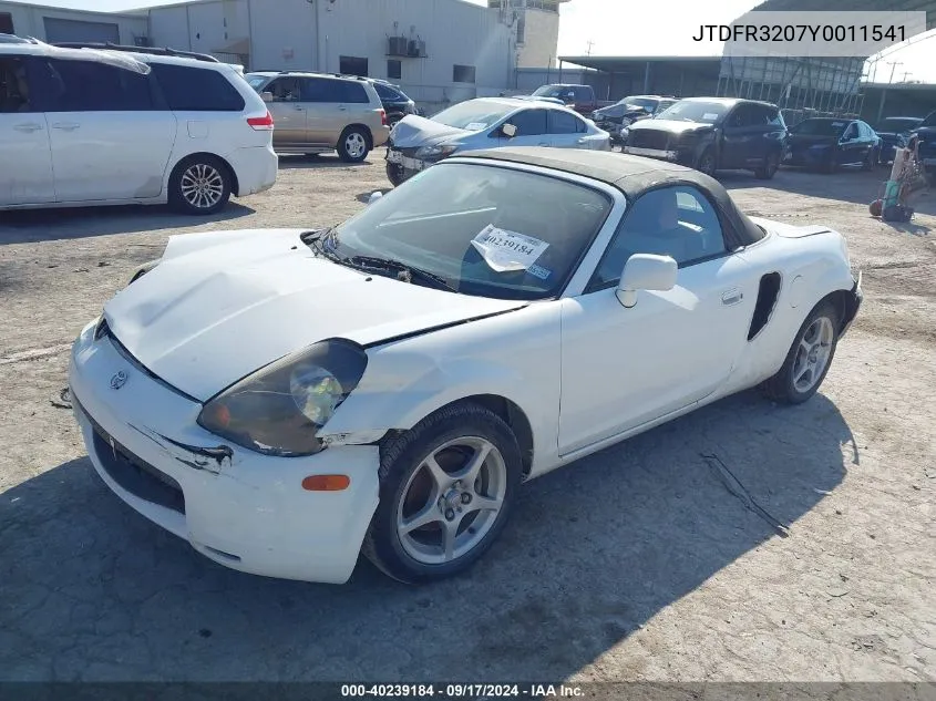 JTDFR3207Y0011541 2000 Toyota Mr2 Spyder