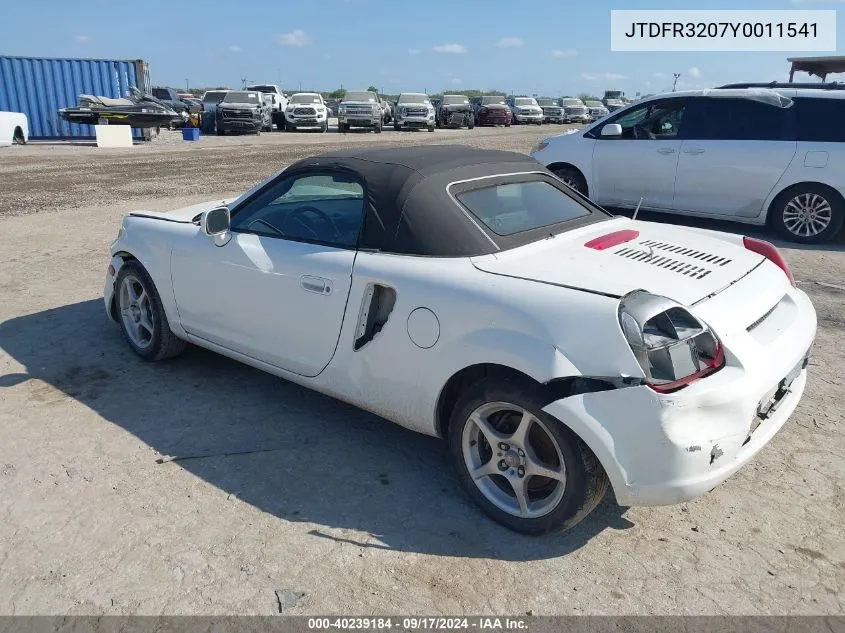 JTDFR3207Y0011541 2000 Toyota Mr2 Spyder