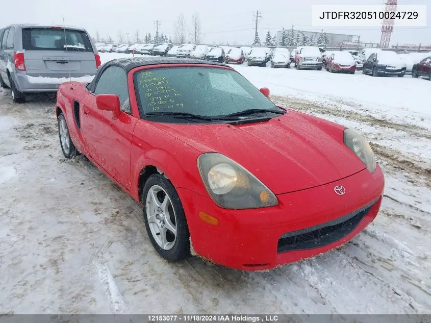 2001 Toyota Mr2 Spyder VIN: JTDFR320510024729 Lot: 12153077