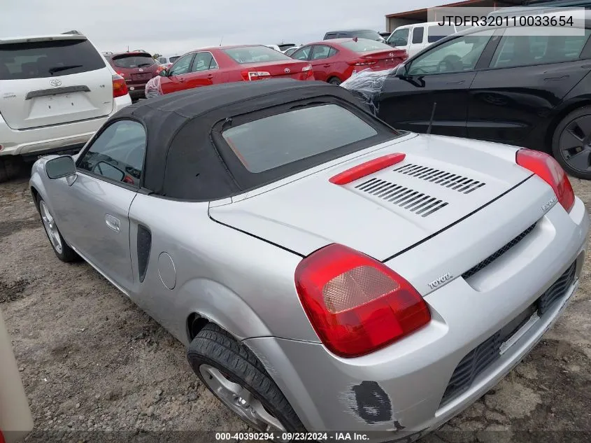 2001 Toyota Mr2 Spyder VIN: JTDFR320110033654 Lot: 40390294