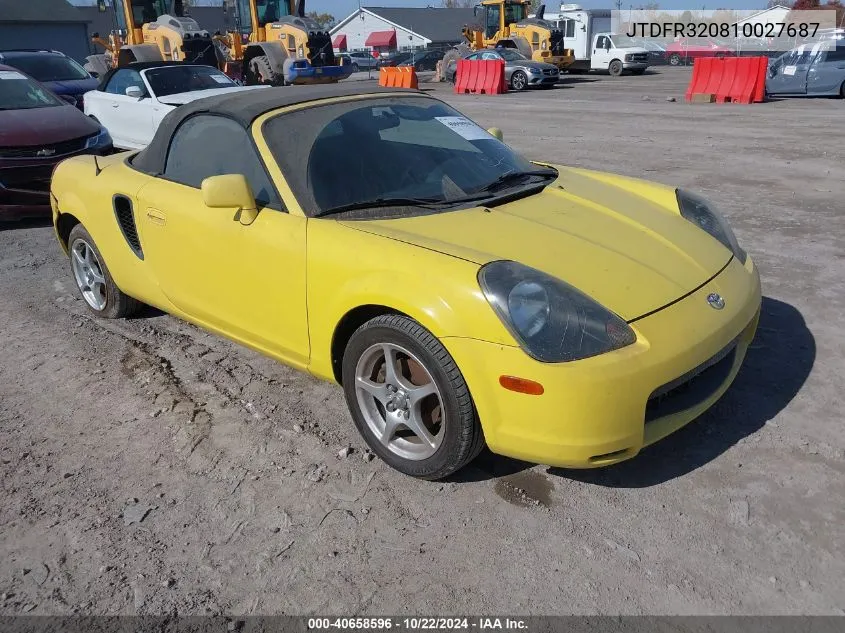 2001 Toyota Mr2 Spyder VIN: JTDFR320810027687 Lot: 40658596