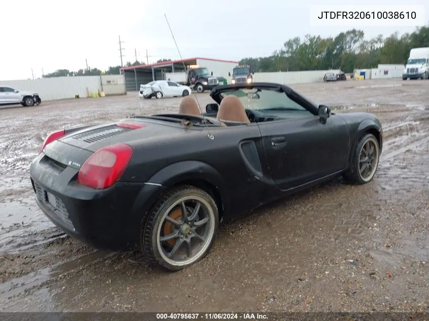 2001 Toyota Mr2 Spyder VIN: JTDFR320610038610 Lot: 40795637