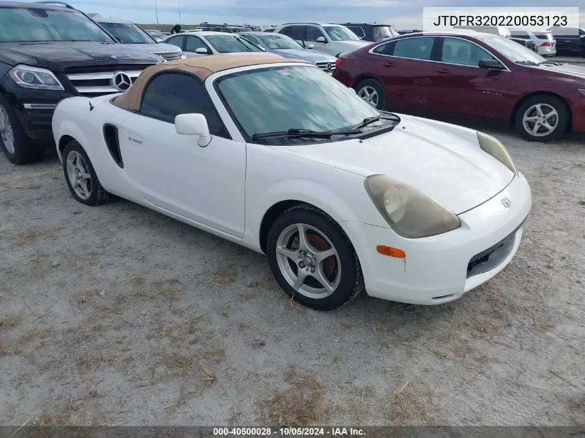 2002 Toyota Mr2 Spyder VIN: JTDFR320220053123 Lot: 40500028