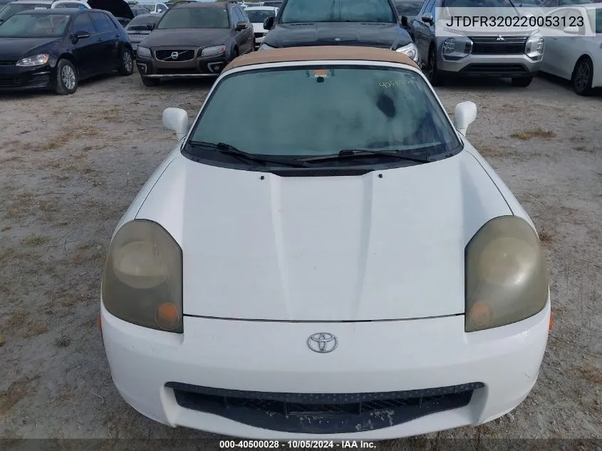 2002 Toyota Mr2 Spyder VIN: JTDFR320220053123 Lot: 40500028