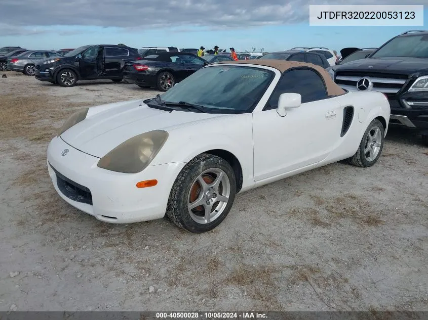 2002 Toyota Mr2 Spyder VIN: JTDFR320220053123 Lot: 40500028