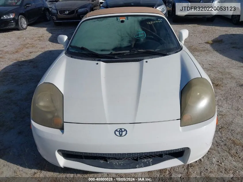 2002 Toyota Mr2 Spyder VIN: JTDFR320220053123 Lot: 40500028