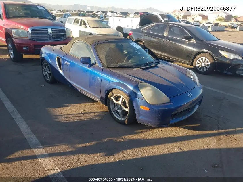 2002 Toyota Mr2 Spyder VIN: JTDFR320920046377 Lot: 40754055