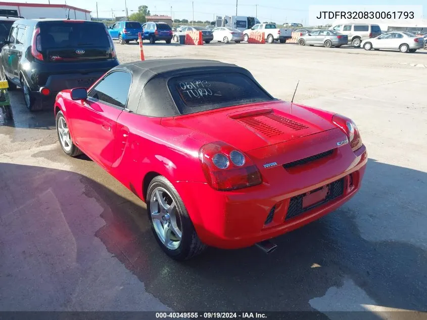 JTDFR320830061793 2003 Toyota Mr2 Spyder