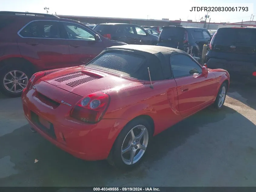 JTDFR320830061793 2003 Toyota Mr2 Spyder