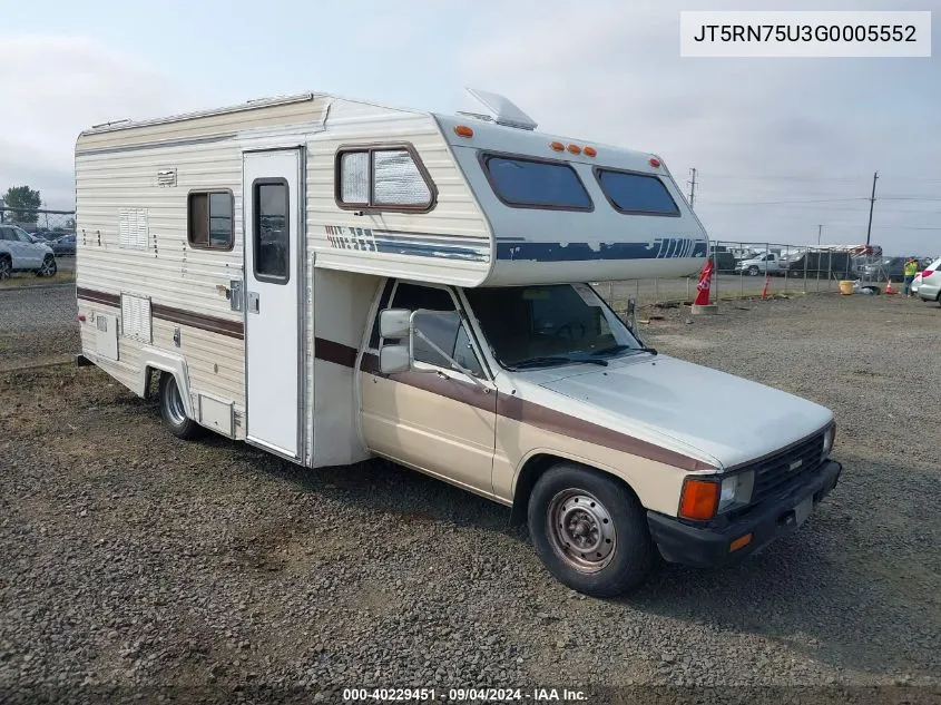 1986 Toyota Pickup Cab Chassis Rn75 Dlx VIN: JT5RN75U3G0005552 Lot: 40229451