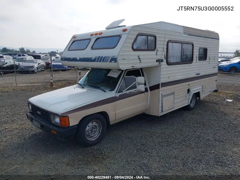 1986 Toyota Pickup Cab Chassis Rn75 Dlx VIN: JT5RN75U3G0005552 Lot: 40229451