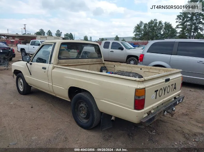 1986 Toyota Pickup 1/2 Ton Rn50 VIN: JT4RN50R5G0199481 Lot: 40433805