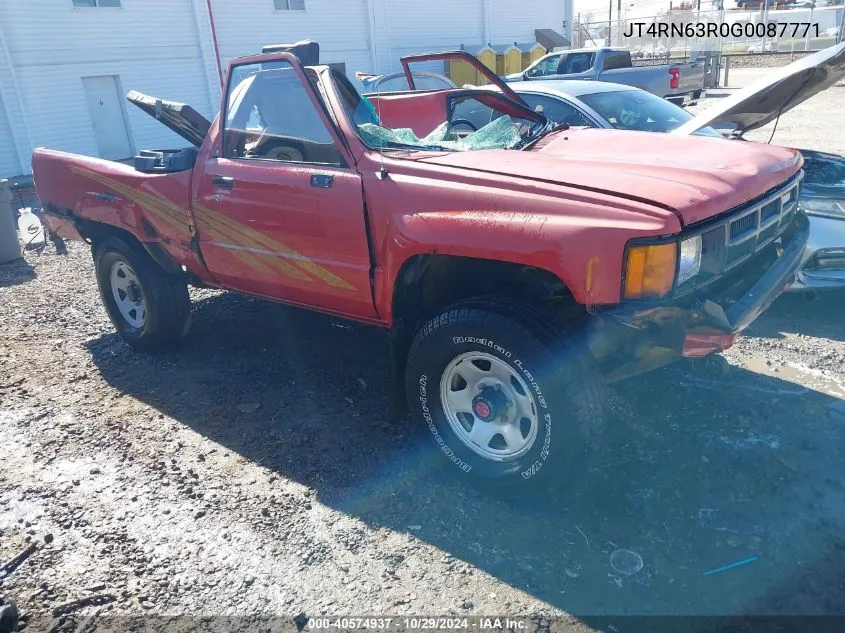 1986 Toyota Pickup Rn63 Std VIN: JT4RN63R0G0087771 Lot: 40574937