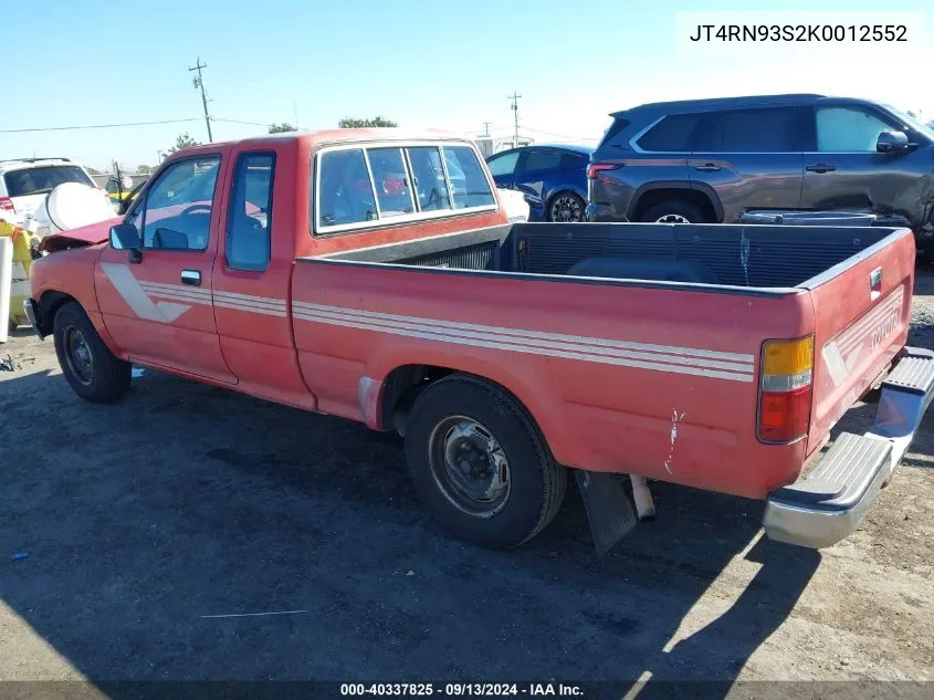 1989 Toyota Pickup 1/2 Ton Ex Lng Whlbase Sr VIN: JT4RN93S2K0012552 Lot: 40337825