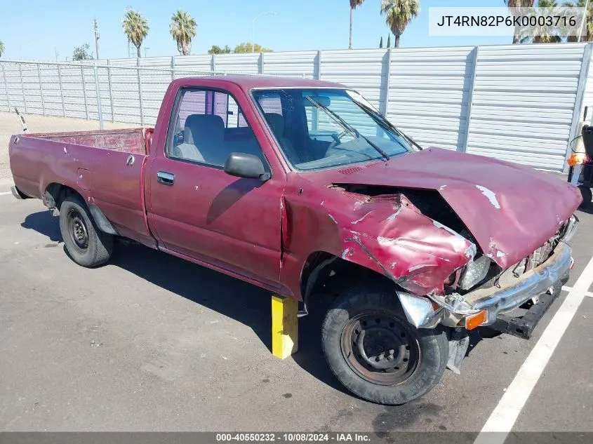 1989 Toyota Pickup 1/2 Ton Lng Wheelbase Dlx VIN: JT4RN82P6K0003716 Lot: 40550232