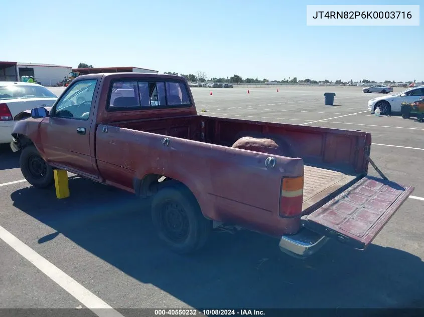 1989 Toyota Pickup 1/2 Ton Lng Wheelbase Dlx VIN: JT4RN82P6K0003716 Lot: 40550232