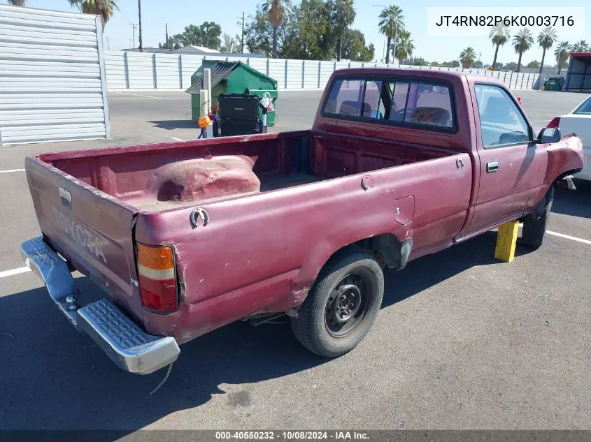 1989 Toyota Pickup 1/2 Ton Lng Wheelbase Dlx VIN: JT4RN82P6K0003716 Lot: 40550232