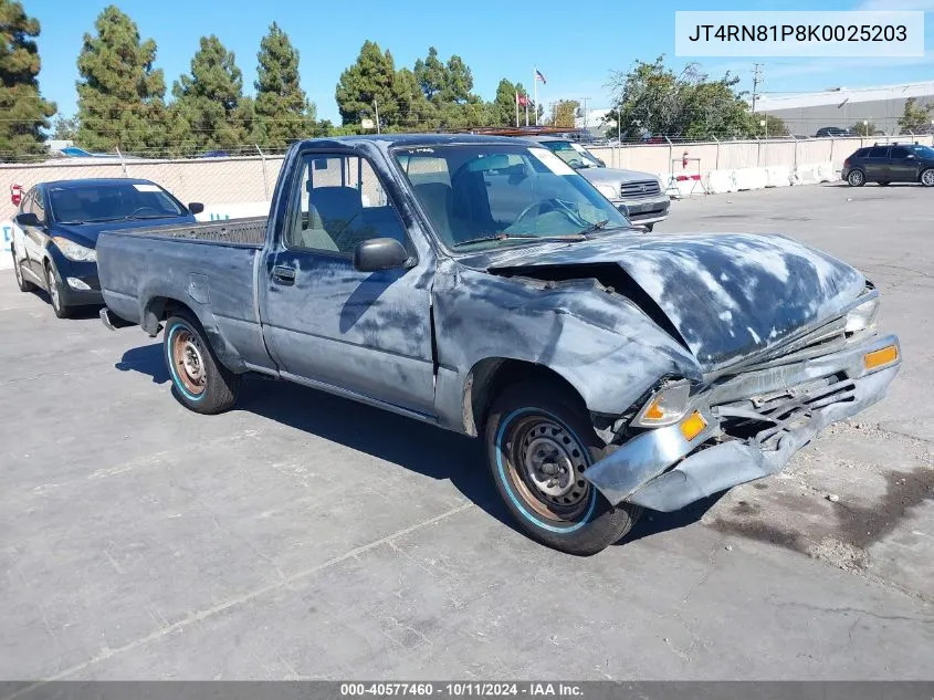 1989 Toyota Pickup 1/2 Ton Sht Wheelbase Dlx VIN: JT4RN81P8K0025203 Lot: 40577460