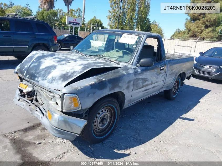 1989 Toyota Pickup 1/2 Ton Sht Wheelbase Dlx VIN: JT4RN81P8K0025203 Lot: 40577460