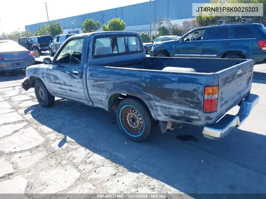 1989 Toyota Pickup 1/2 Ton Sht Wheelbase Dlx VIN: JT4RN81P8K0025203 Lot: 40577460