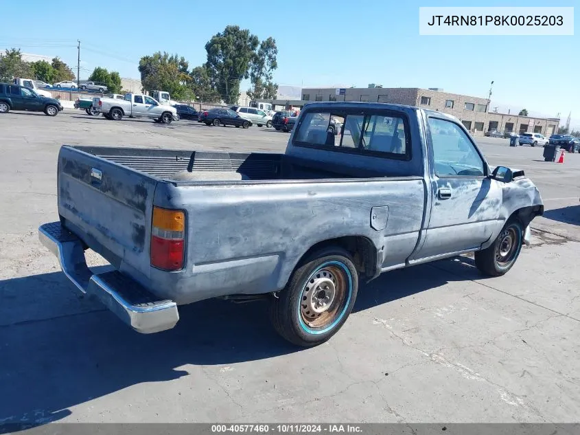 1989 Toyota Pickup 1/2 Ton Sht Wheelbase Dlx VIN: JT4RN81P8K0025203 Lot: 40577460