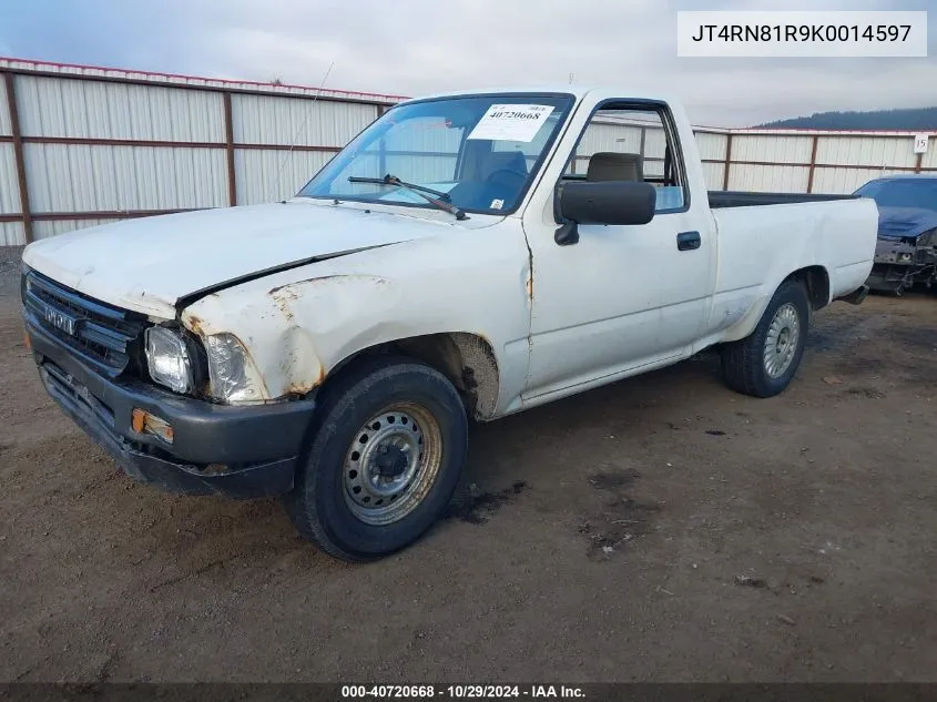 1989 Toyota Pickup 1/2 Ton Short Wheelbase VIN: JT4RN81R9K0014597 Lot: 40720668