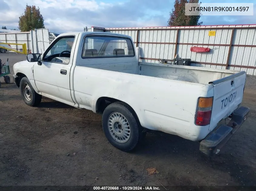 1989 Toyota Pickup 1/2 Ton Short Wheelbase VIN: JT4RN81R9K0014597 Lot: 40720668