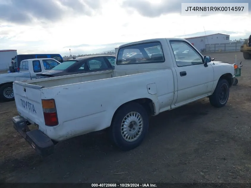 1989 Toyota Pickup 1/2 Ton Short Wheelbase VIN: JT4RN81R9K0014597 Lot: 40720668