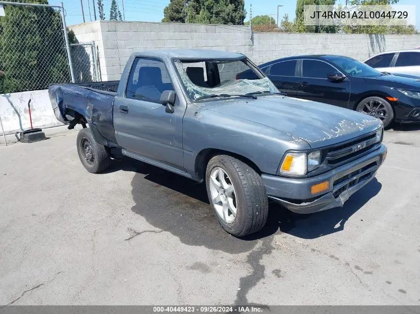 1990 Toyota Pickup 1/2 Ton Short Wheelbase VIN: JT4RN81A2L0044729 Lot: 40449423