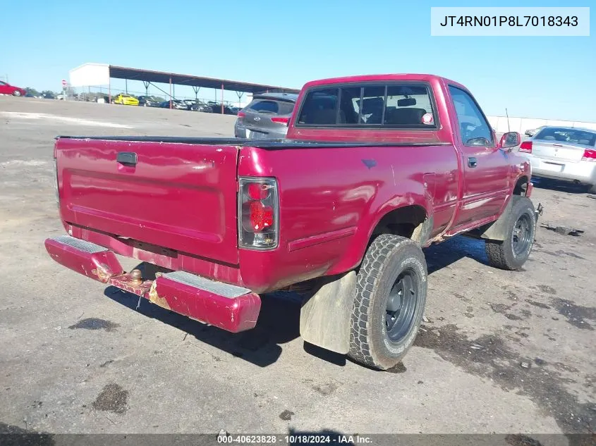 1990 Toyota Pickup 1/2 Ton Sht Wheelbase Dlx VIN: JT4RN01P8L7018343 Lot: 40623828