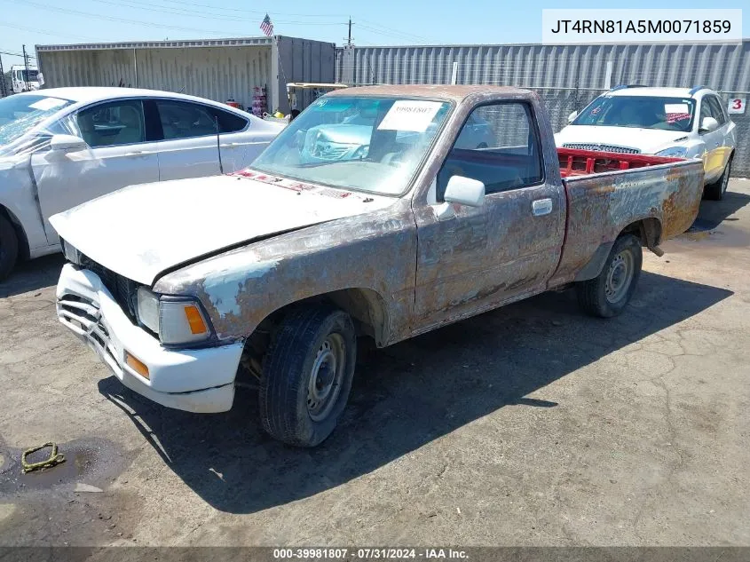 1991 Toyota Pickup 1/2 Ton Short Wheelbase VIN: JT4RN81A5M0071859 Lot: 39981807