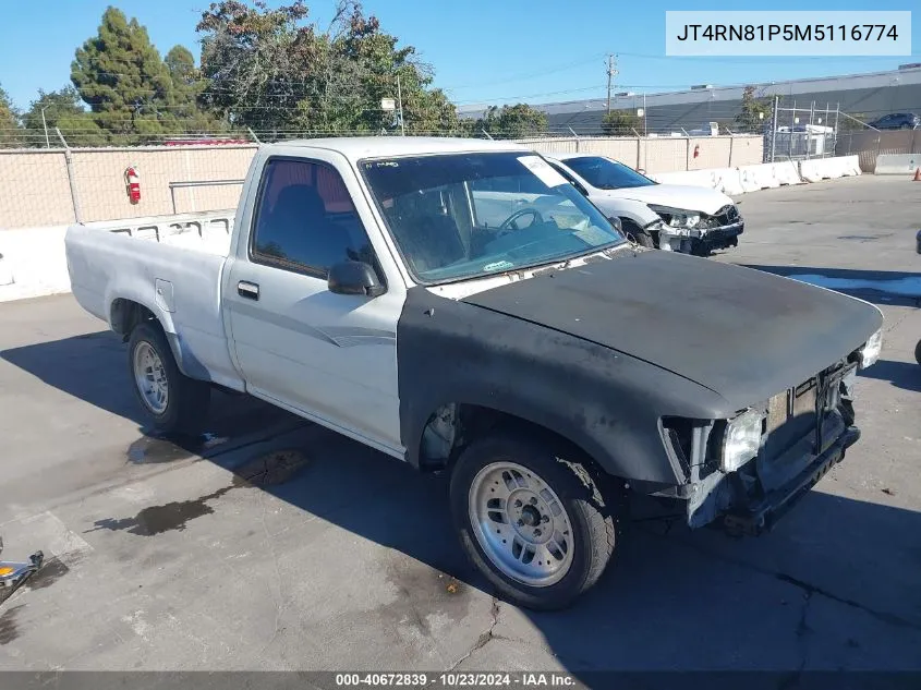 1991 Toyota Pickup 1/2 Ton Sht Wheelbase Dlx VIN: JT4RN81P5M5116774 Lot: 40672839