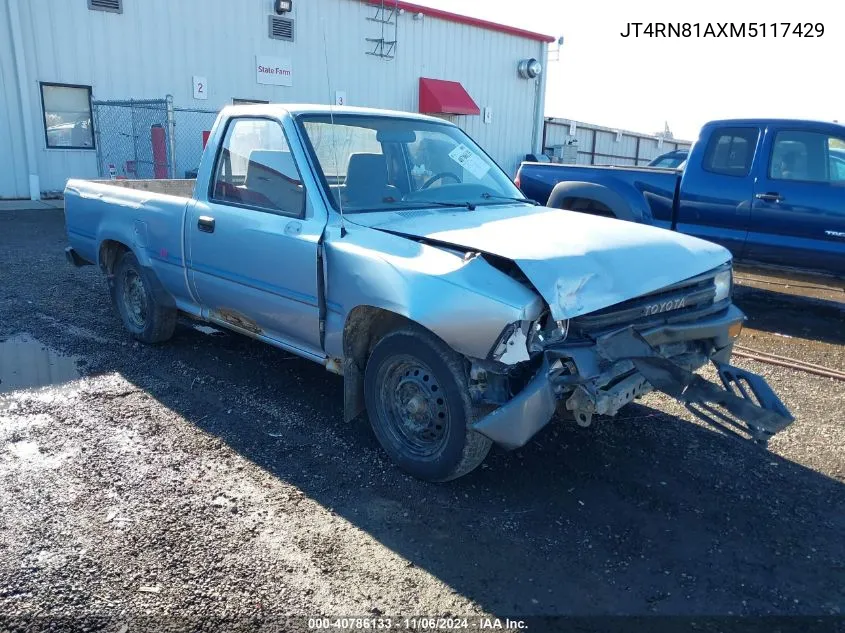 1991 Toyota Pickup 1/2 Ton Short Wheelbase VIN: JT4RN81AXM5117429 Lot: 40786133