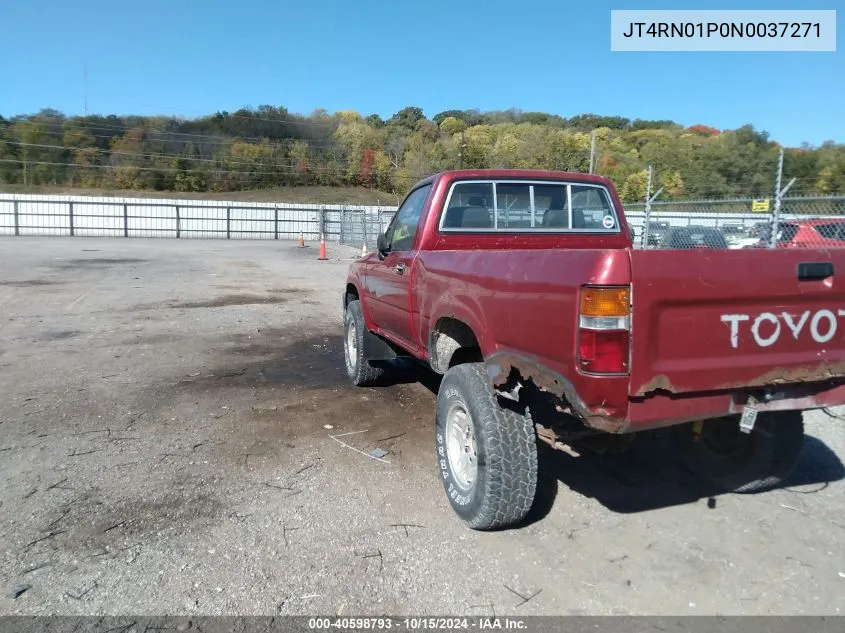 1992 Toyota Pickup 1/2 Ton Sht Wheelbase Dlx VIN: JT4RN01P0N0037271 Lot: 40598793