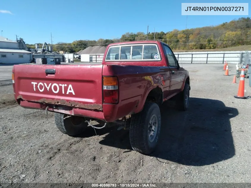 1992 Toyota Pickup 1/2 Ton Sht Wheelbase Dlx VIN: JT4RN01P0N0037271 Lot: 40598793