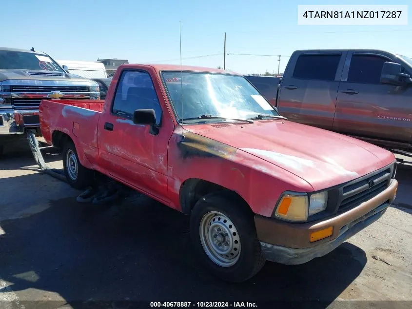 1992 Toyota Pickup 1/2 Ton Short Whlbase Stb VIN: 4TARN81A1NZ017287 Lot: 40678887