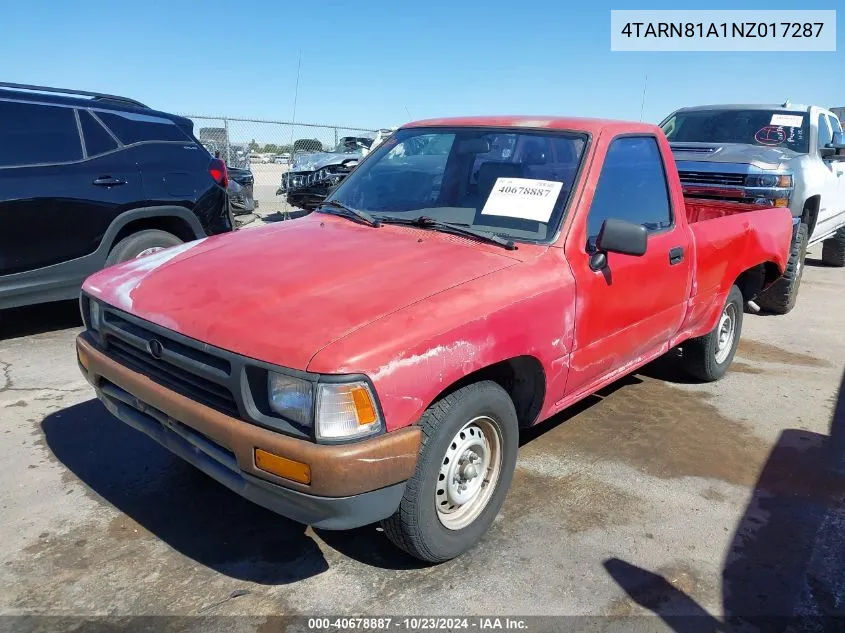 1992 Toyota Pickup 1/2 Ton Short Whlbase Stb VIN: 4TARN81A1NZ017287 Lot: 40678887