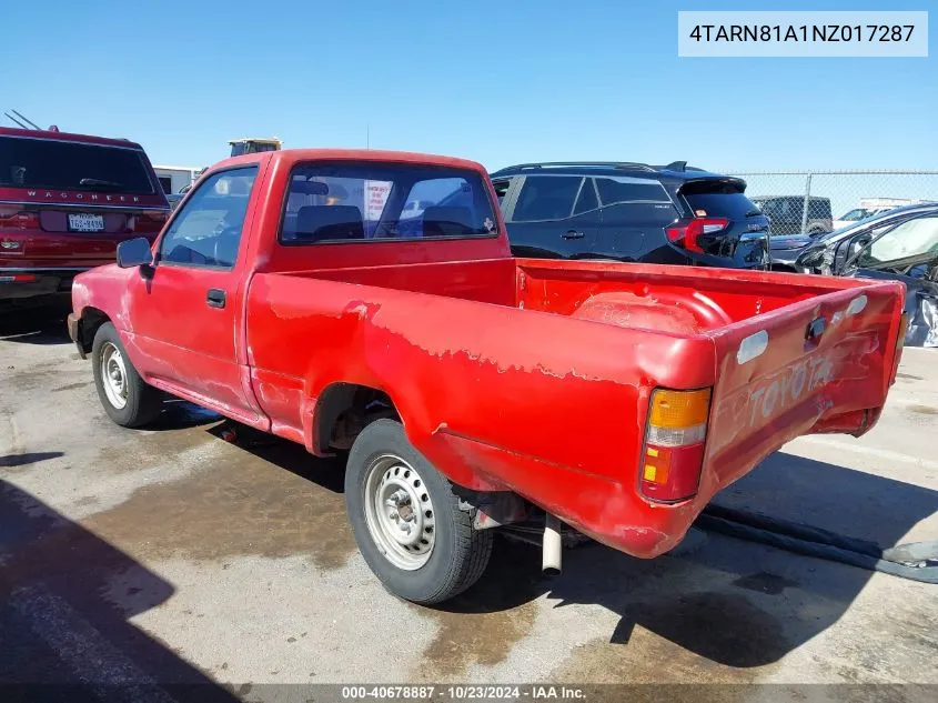 1992 Toyota Pickup 1/2 Ton Short Whlbase Stb VIN: 4TARN81A1NZ017287 Lot: 40678887