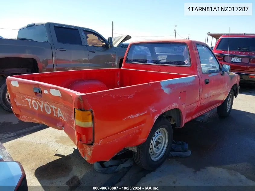 1992 Toyota Pickup 1/2 Ton Short Whlbase Stb VIN: 4TARN81A1NZ017287 Lot: 40678887