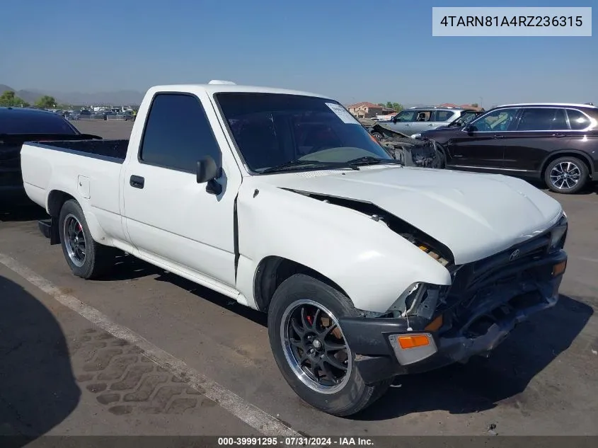 1994 Toyota Pickup 1/2 Ton Short Whlbase Stb VIN: 4TARN81A4RZ236315 Lot: 39991295