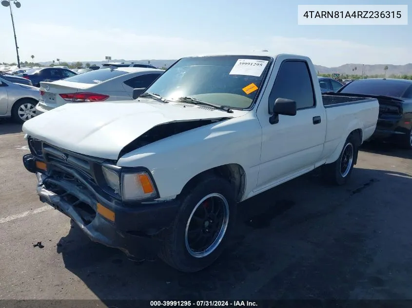 1994 Toyota Pickup 1/2 Ton Short Whlbase Stb VIN: 4TARN81A4RZ236315 Lot: 39991295