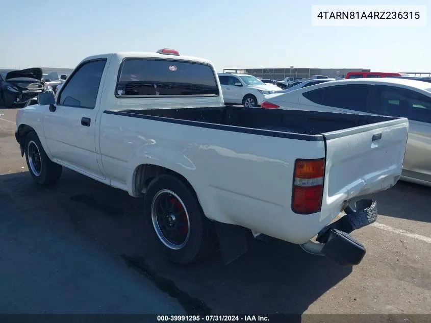 1994 Toyota Pickup 1/2 Ton Short Whlbase Stb VIN: 4TARN81A4RZ236315 Lot: 39991295