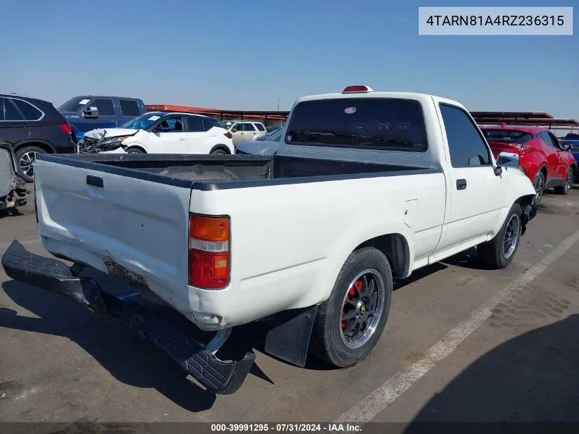 1994 Toyota Pickup 1/2 Ton Short Whlbase Stb VIN: 4TARN81A4RZ236315 Lot: 39991295