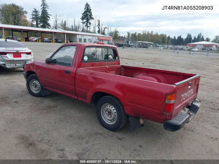 1995 Toyota Pickup 1/2 Ton Short Wheelbase VIN: JT4RN81A0S5208903 Lot: 40588157