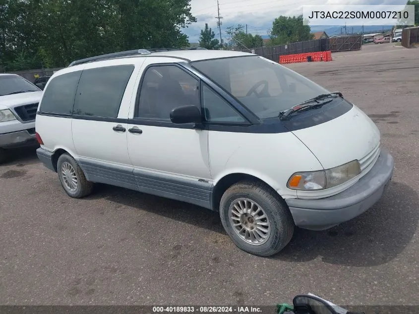 1991 Toyota Previa Le VIN: JT3AC22S0M0007210 Lot: 40189833